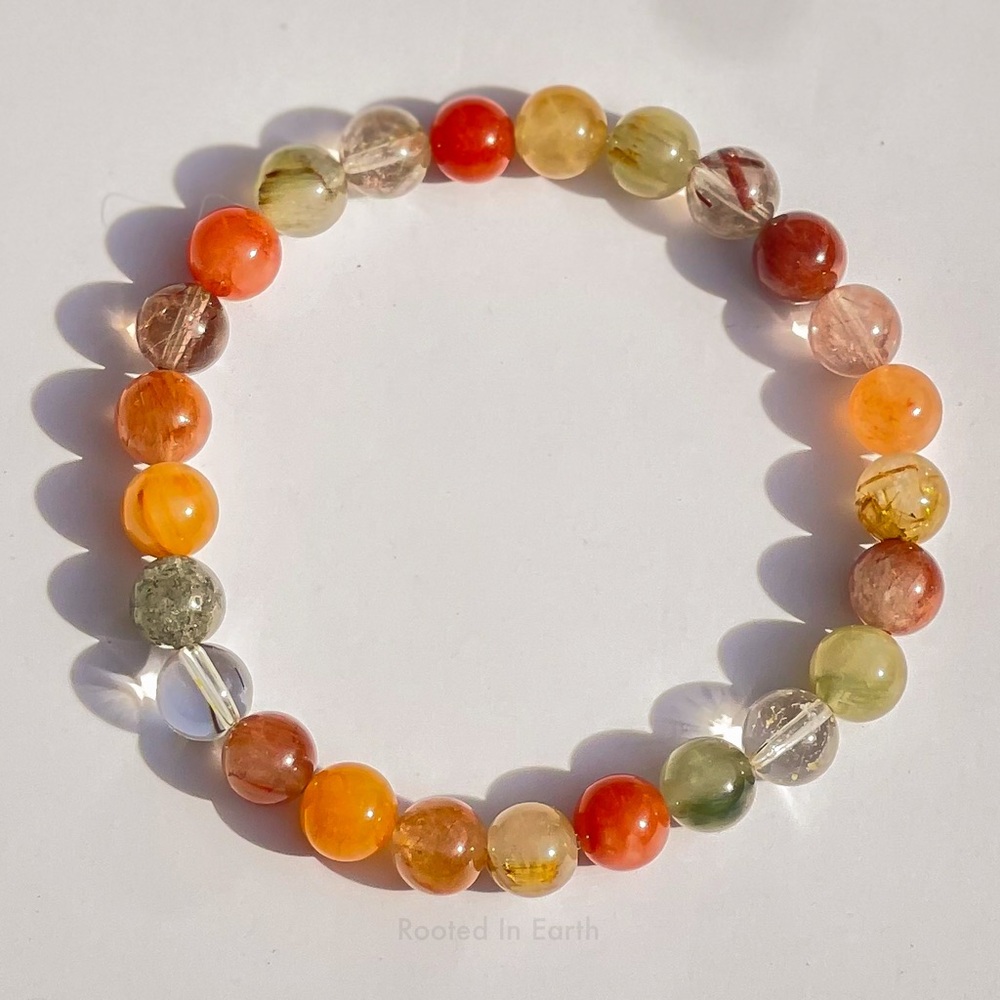 Handmade Rutilated Quartz Gemstone Crystal Bracelet – Clarity & Protection